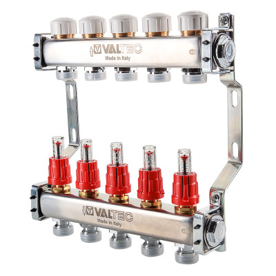 Блок коллекторный VALTEC с расход. 1х10 вых Евроконус 3/4 Блок коллекторный VALTEC с расход. 1х10 вых Евроконус 3/4