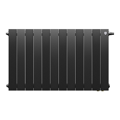 Биметаллический секционный радиатор отопления Royal Thermo Pianoforte Noir Sable 500 / 12 секций нижнее правое подключение