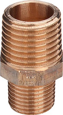 Ниппель Viega редукционный R-резьба бронза модель 3245 1/2x1/4 арт 319526