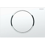 Кнопка смыва Geberit Sigma 10 одинарный смыв, олеофобная, белый мат./полированный 115.758.JT.5