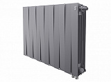 Биметаллический секционный радиатор отопления Royal Thermo Pianoforte Silver Satin 500 / 12 секций нижнее правое подключение