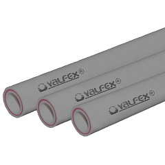 Труба полипропиленовая Valfex армированная стекловолокном SDR 6 PN25 D50х8,3 мм, 4м СЕРАЯ