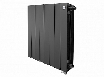 Биметаллический секционный радиатор отопления Royal Thermo Pianoforte Noir Sable 500 / 8 секций нижнее правое подключение Биметаллический секционный радиатор отопления Royal Thermo Pianoforte Noir Sable 500 / 8 секций нижнее правое подключение