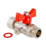 Кран шаровой VALTEC для подключения манометра, 1/2 - 3/8 ВН