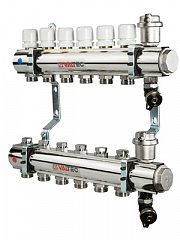 Коллекторная группа VALTEC в сборе, 1х6 вых. Евроконус 3/4