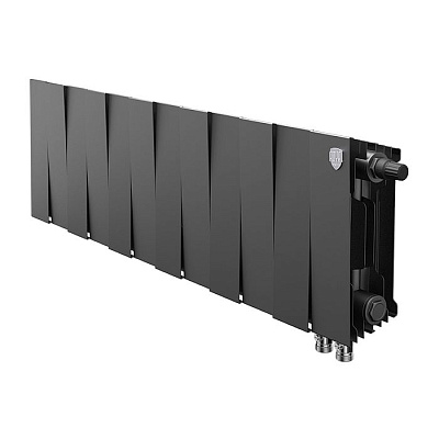 Биметаллический секционный радиатор отопления Royal Thermo PianoForte Noir Sable 200 / 12 секций нижнее правое подключение Биметаллический секционный радиатор отопления Royal Thermo PianoForte Noir Sable 200 / 12 секций нижнее правое подключение