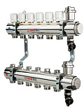 Коллекторная группа VALTEC в сборе, 1х4 вых. Евроконус 3/4
