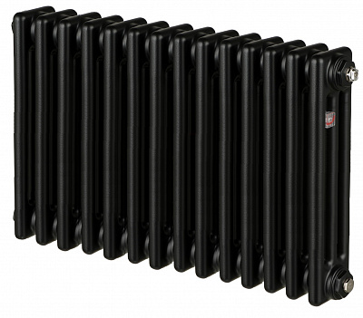 Стальной трубчатый радиатор отопления Zehnder 3057 24 секции, чёрный (RAL 9217), боковое подключение Стальной трубчатый радиатор отопления Zehnder 3057 24 секции, чёрный (RAL 9217), боковое подключение