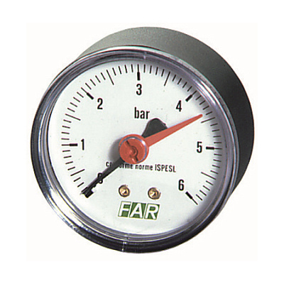 Манометр FAR 1/4 (торцевое соединение) , 0-10 бар, - 20-80 C, O 63 мм Манометр FAR 1/4 (торцевое соединение) , 0-10 бар, - 20-80 C, O 63 мм