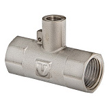Тройник VALTEC для подключения датчика температуры 1/2 х M10 х 1/2 внутренняя, никелированная латунь