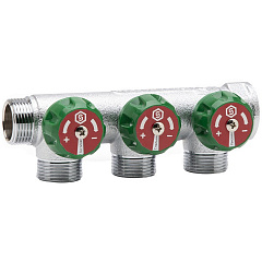 Коллектор регулирующий Stout хромированный 1/2x1, 3 выхода (SMB-6850-011203)