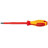 Отвертка KNIPEX VDE Pozidriv PZ0, длина стержня 60 мм, 162 мм, диэлектрическая, 2-компонентная рукоятка