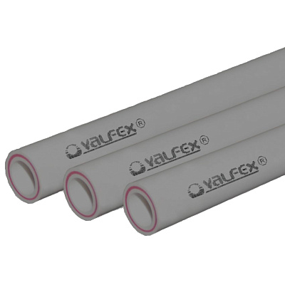 Труба полипропиленовая Valfex армированная стекловолокном SDR 6 PN25 D40х6,7 мм, 4м СЕРАЯ