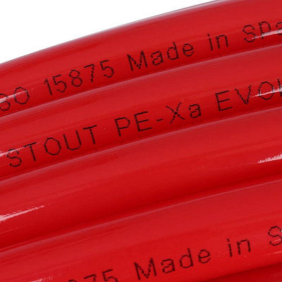 Труба (PE-XA) из сшитого полиэтилена с кислородным слоем Stout красная 20x2,0, SPX-0002-002020