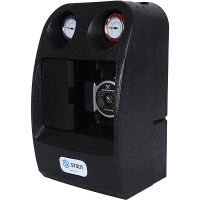 Насосная группа Stout с теплообменником 34 пластины,с насосом Grundfos UPSO 25-65