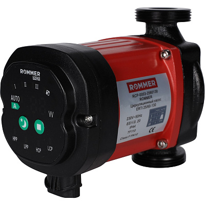Циркуляционный насос Rommer с частотным регулированием PROFI ERTI 25/60-130 с гайками и теплоизоляцией