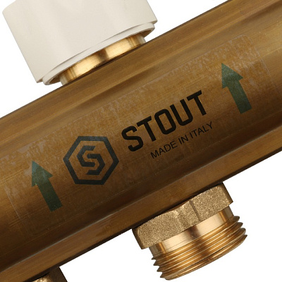 Коллектор Stout распределительный из латуни с расходомерами 1/3/4x7, SMB 0473 000007