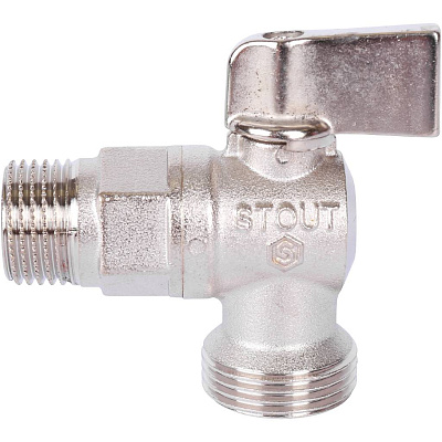 Кран шаровой Stout угловой для бытовой техники 1/2х3/4 дюйма