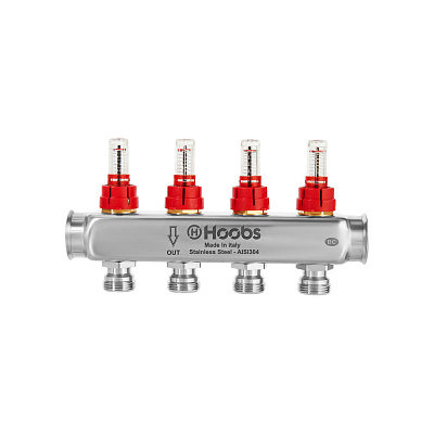Коллектор HOOBS , с расходомерами, 1 х 3/4 -10 вых .
