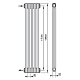 Стальной трубчатый радиатор отопления Zehnder 2180 8 секций, чёрный (RAL 9217), боковое подключение